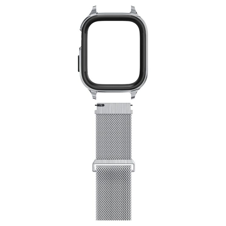 Захисний комплект Spigen (SGP) Metal Fit Pro для Apple Watch 45 mm (7 / 8 / 9 Series) - Silver: фото 4 з 21