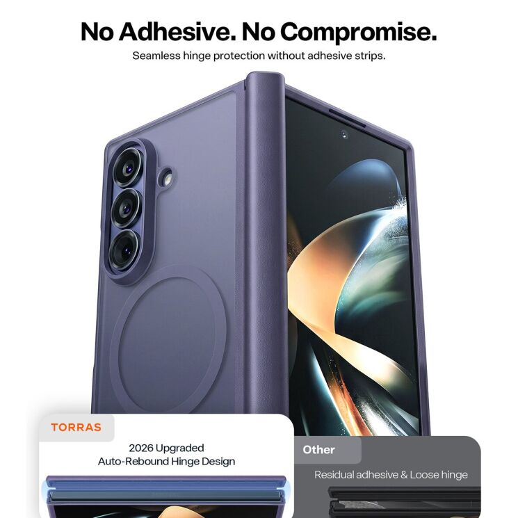Защитный комплект TORRAS Guardian-Mag with MagSafe (FF) для Samsung Galaxy Fold 8 Ultra - Purple: фото 6 из 8