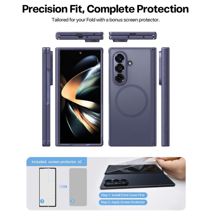Защитный комплект TORRAS Guardian-Mag with MagSafe (FF) для Samsung Galaxy Fold 8 Ultra - Purple: фото 8 из 8