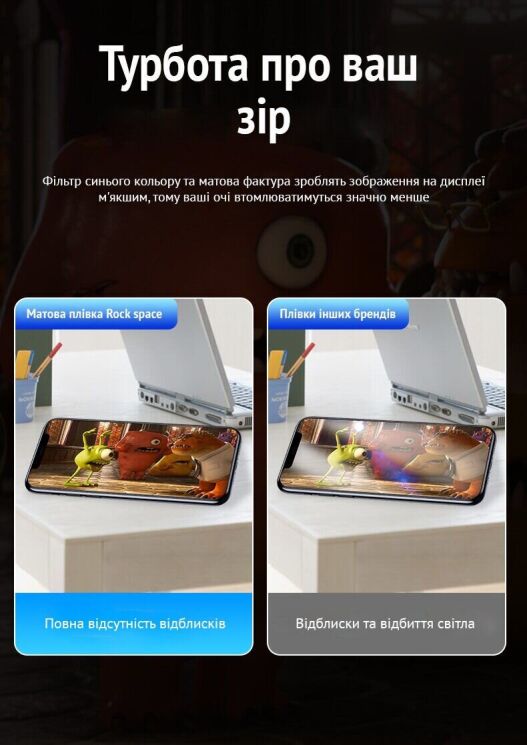 Антиблікова плівка на екран RockSpace Explosion-Proof Matte для Xiaomi Poco F3 / Redmi K40 / Redmi K40 Pro / Mi 11i: фото 6 з 9