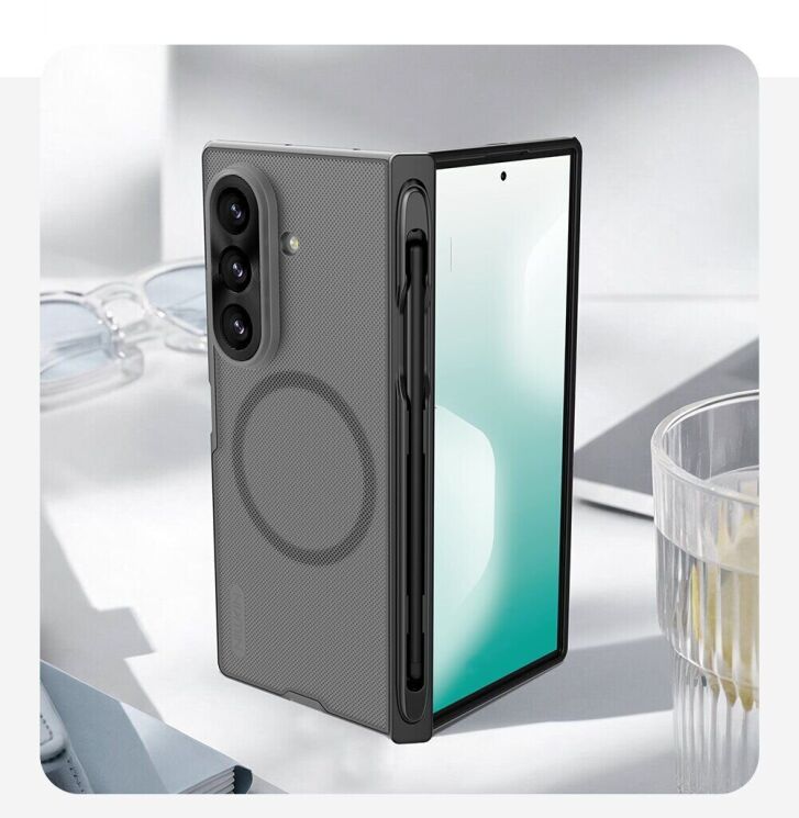 Пластиковий чохол NILLKIN Super Frosted Shield Magnetic (S Pen) для Samsung Galaxy Fold 8 Ultra - Transparent Black (424070B) Пластиковий чохол NILLKIN Super Frosted Shield Magnetic (S Pen) для Samsung Galaxy Fold 8 Ultra - Transparent Black: фото 19 з 20