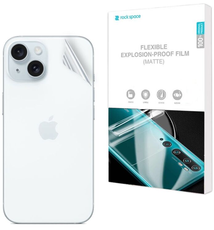 Антиблікова плівка на задню панель RockSpace Explosion-Proof Matte для Apple iPhone 15 Plus: фото 1 з 9