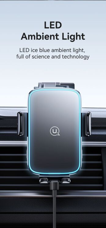 Автомобільний тримач з бездротовою зарядкою Usams CD229 15W Wireless Charging - Black: фото 12 з 16