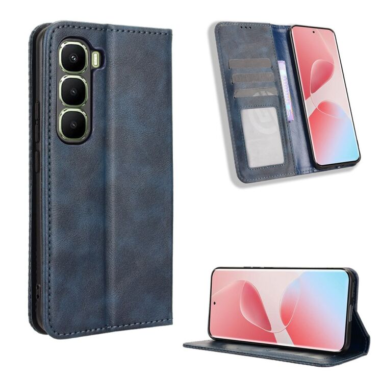 Чохол Deexe Retro Style для Infinix Hot 60 Pro - Blue: фото 2 з 18
