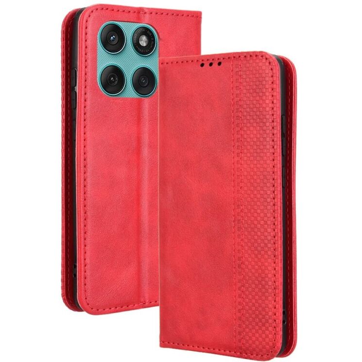 Чехол Deexe Retro Style для Motorola Edge 60 / Edge 60 Fusion - Red: фото 7 из 18