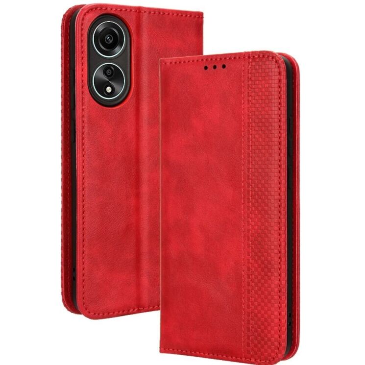 Чехол Deexe Retro Style для OPPO A78 - Red: фото 1 из 6