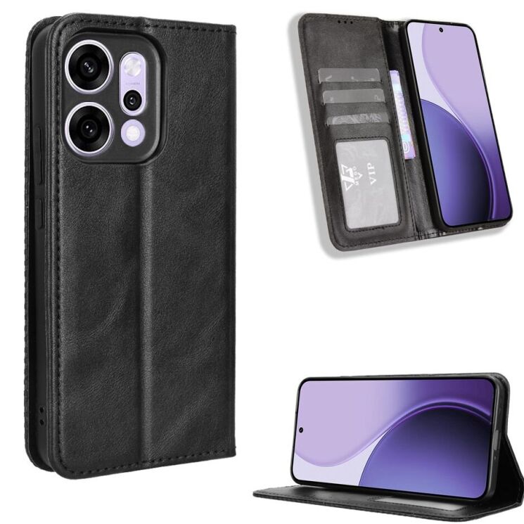 Чехол Deexe Retro Style для OPPO Reno 14 5G - Black: фото 2 из 18
