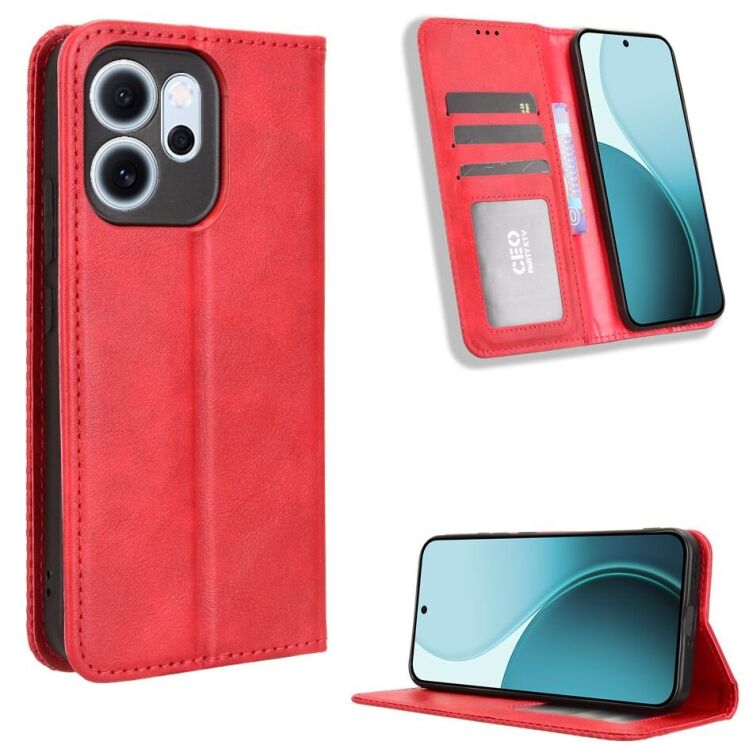 Чохол Deexe Retro Style для OPPO Reno 14 F/FS - Red: фото 2 з 19