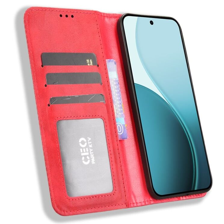 Чохол Deexe Retro Style для OPPO Reno 14 F/FS - Red: фото 6 з 19