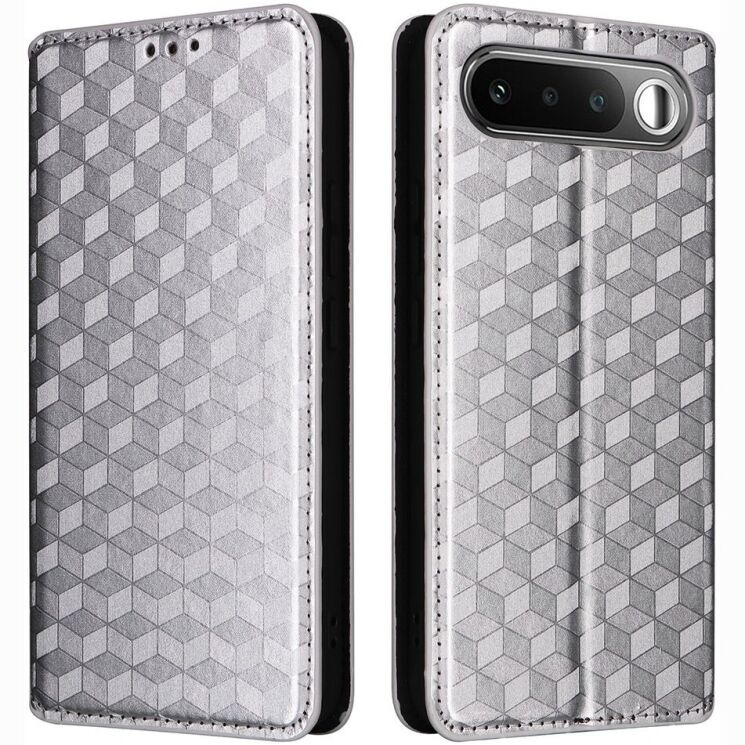 Чохол Deexe Rhombus Book для Realme 16 - Silver (412303S) Чохол Deexe Rhombus Book для Realme 16 - Silver: фото 1 з 9