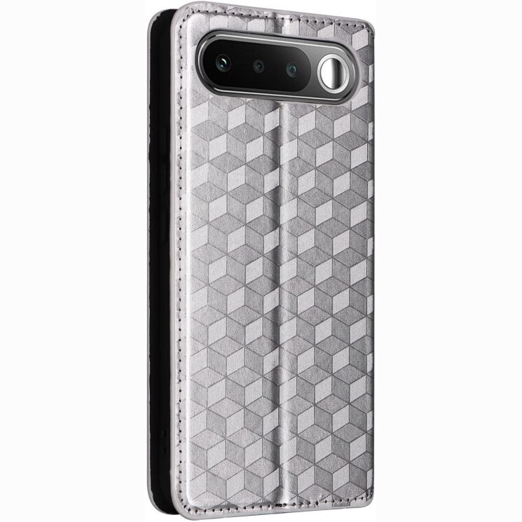 Чохол Deexe Rhombus Book для Realme 16 - Silver (412303S) Чохол Deexe Rhombus Book для Realme 16 - Silver: фото 7 з 9
