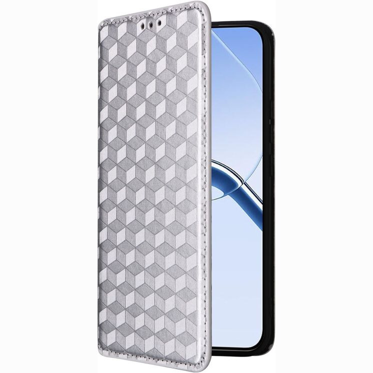 Чохол Deexe Rhombus Book для Realme 16 - Silver (412303S) Чохол Deexe Rhombus Book для Realme 16 - Silver: фото 6 з 9