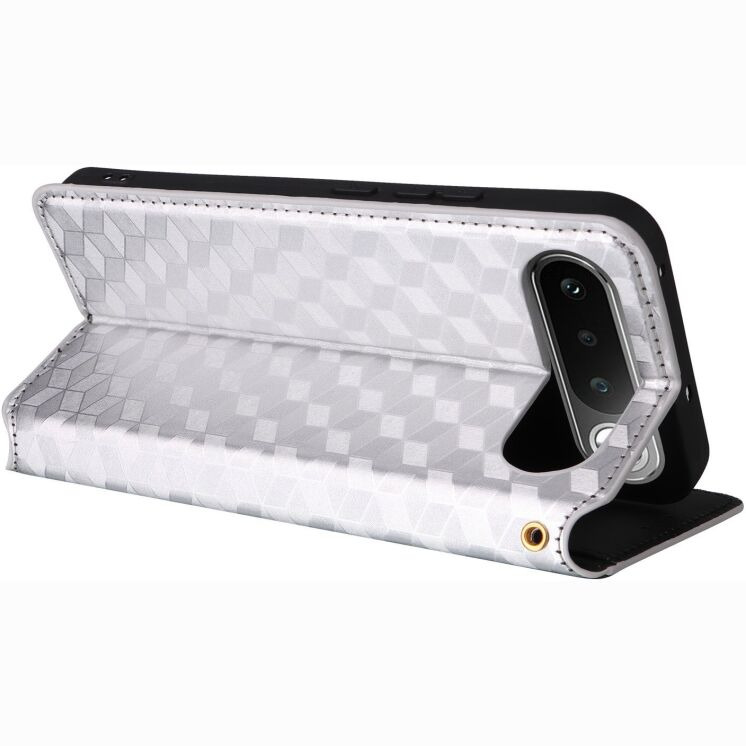 Чохол Deexe Rhombus Book для Realme 16 - Silver (412303S) Чохол Deexe Rhombus Book для Realme 16 - Silver: фото 5 з 9