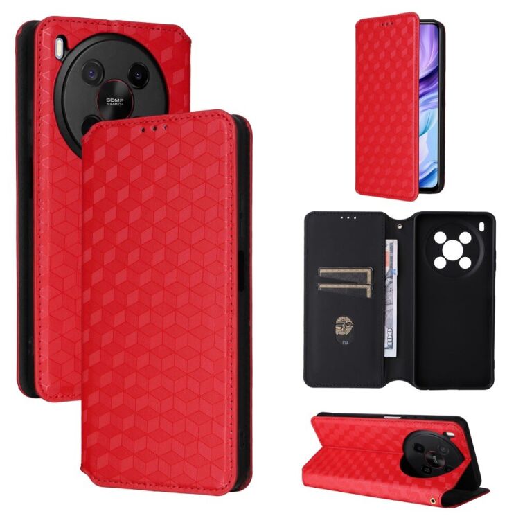 Чехол Deexe Rhombus Book для ZTE Nubia V70 Max - Red: фото 8 из 10