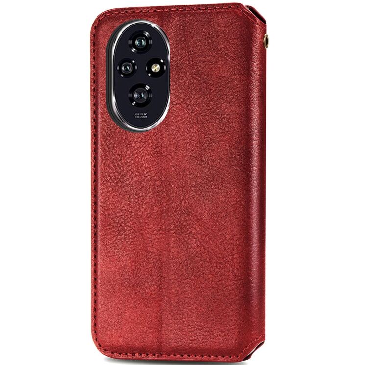 Чехол Deexe Rhombus Wallet для Honor 200 - Red: фото 5 из 9