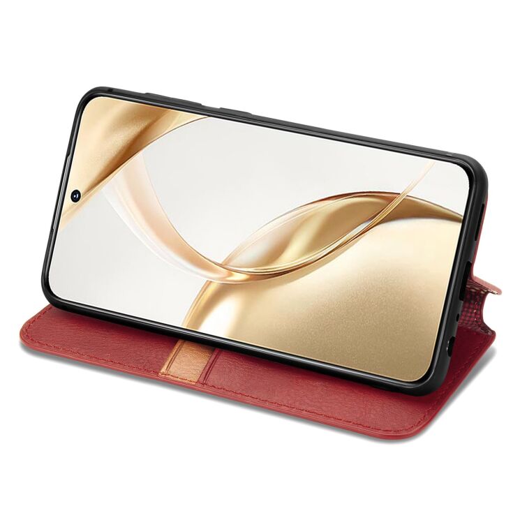 Чехол Deexe Rhombus Wallet для Honor 200 - Red: фото 3 из 9
