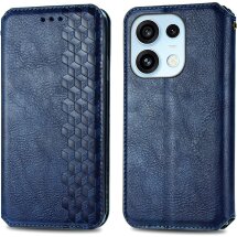 Чехол Deexe Rhombus Wallet для OPPO Reno 16 / 16 Pro - Blue: фото 1 из 12