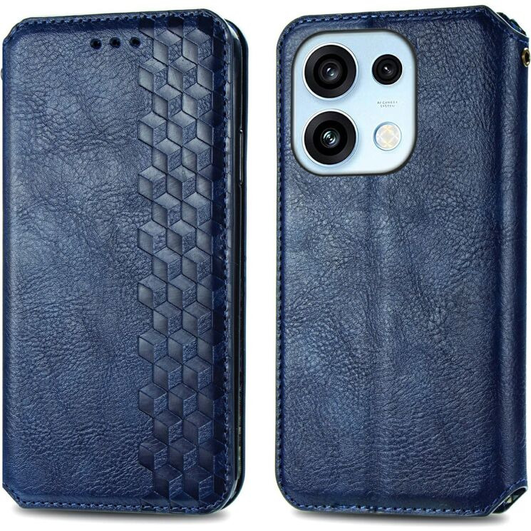 Чехол Deexe Rhombus Wallet для OPPO Reno 16 / 16 Pro - Blue (413215L) Чехол Deexe Rhombus Wallet для OPPO Reno 16 / 16 Pro - Blue: фото 1 из 12