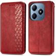 Чехол Deexe Rhombus Wallet для Realme C63 - Red (359726R)