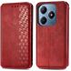 Чехол Deexe Rhombus Wallet для Realme C63 - Red (359726R). Фото 1 из 9