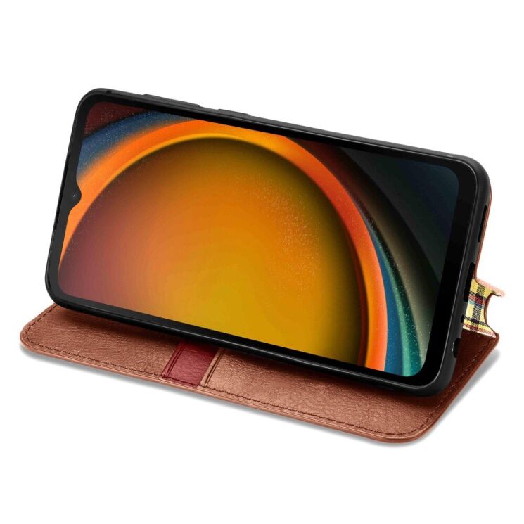 Чохол Deexe Rhombus Wallet для Samsung Galaxy Xcover 7 (G556) - Brown: фото 3 з 11