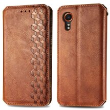 Чехол Deexe Rhombus Wallet для Samsung Galaxy Xcover 7 (G556) - Brown: фото 1 из 11
