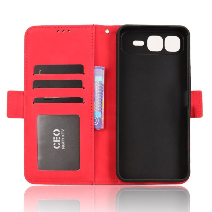 Чохол Deexe Wallet Stand для Infinix Smart 10 Plus - Red: фото 4 з 14