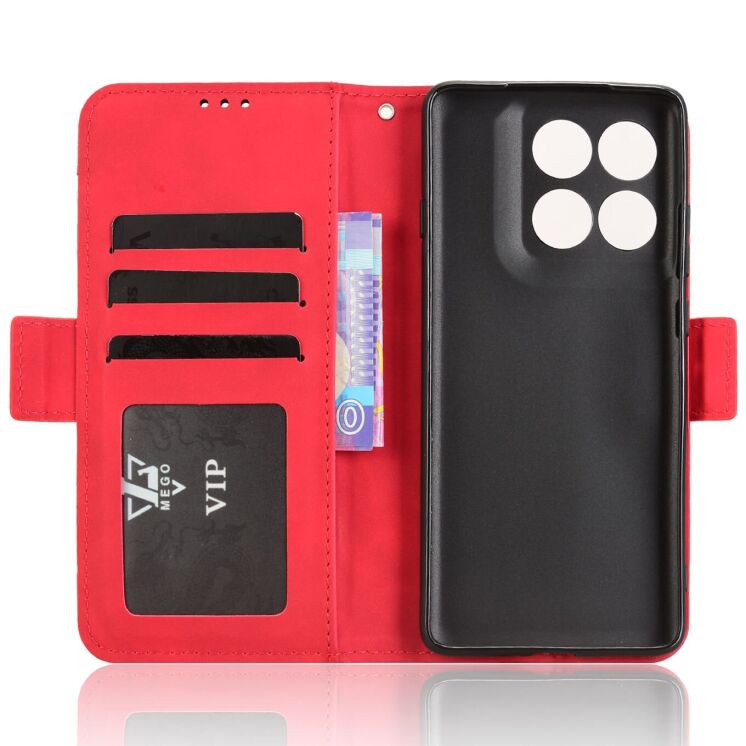 Чохол Deexe Wallet Stand для Motorola Edge 60 Pro - Red: фото 3 з 9