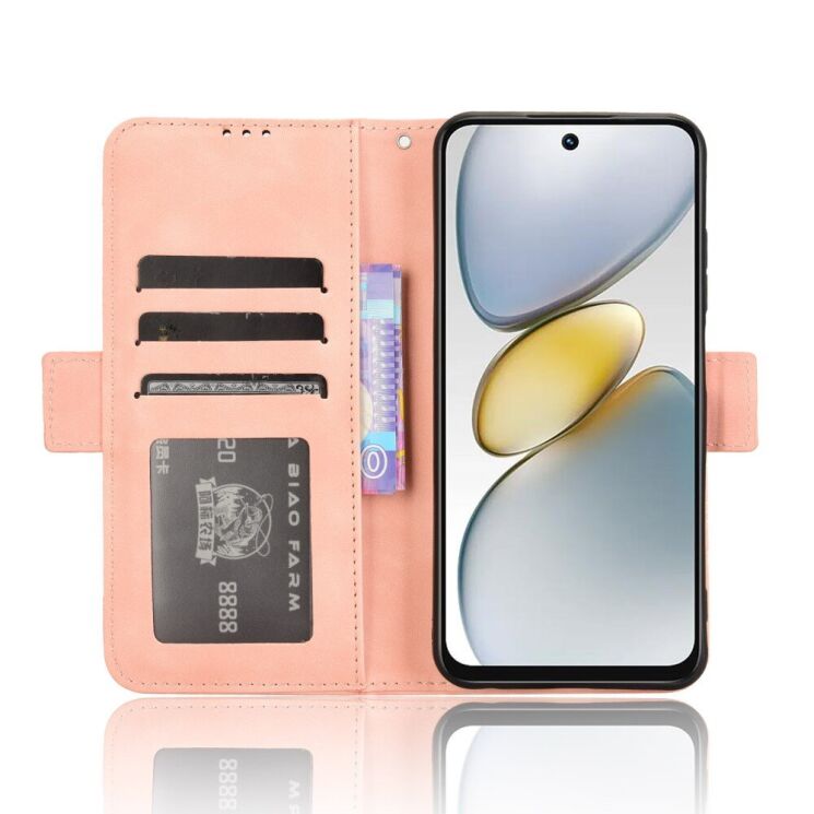 Чехол Deexe Wallet Stand для TECNO Spark Go 1 - Pink: фото 3 из 7