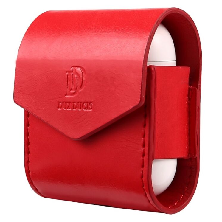 Чехол DUX DUCIS Leather Case для Apple AirPods 1 / 2 - Red: фото 1 из 17