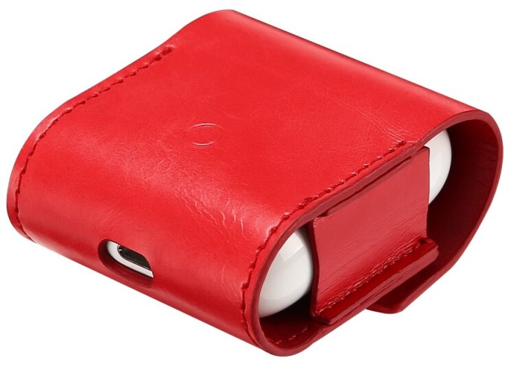 Чехол DUX DUCIS Leather Case для Apple AirPods 1 / 2 - Red: фото 3 из 17