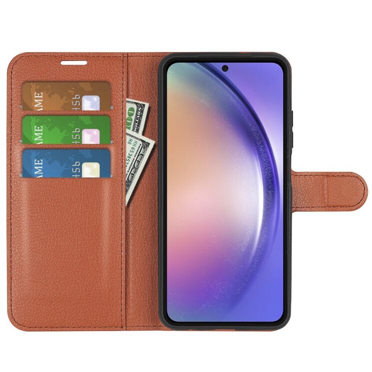 Чехол-книжка Deexe Book Type для Samsung Galaxy A55 (A556) - Brown: фото 2 из 8