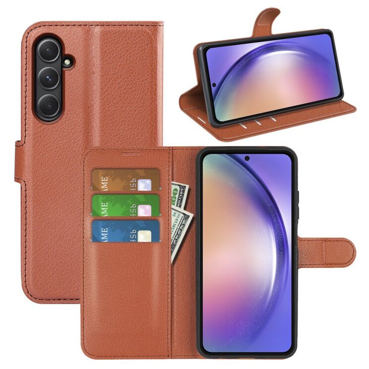 Чехол-книжка Deexe Book Type для Samsung Galaxy A55 (A556) - Brown: фото 6 из 8