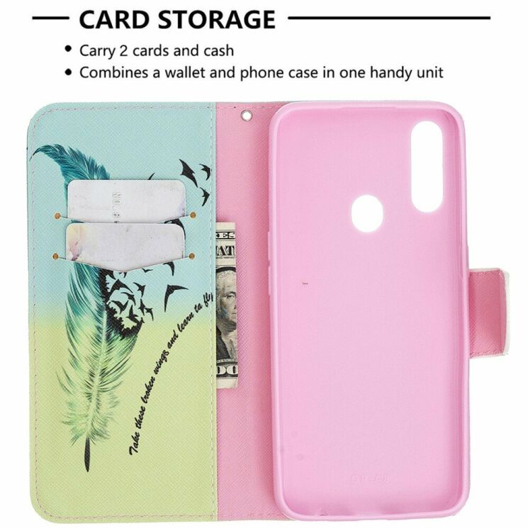 Чехол-книжка Deexe Color Wallet для OPPO A31 - Feather Pattern: фото 6 из 9