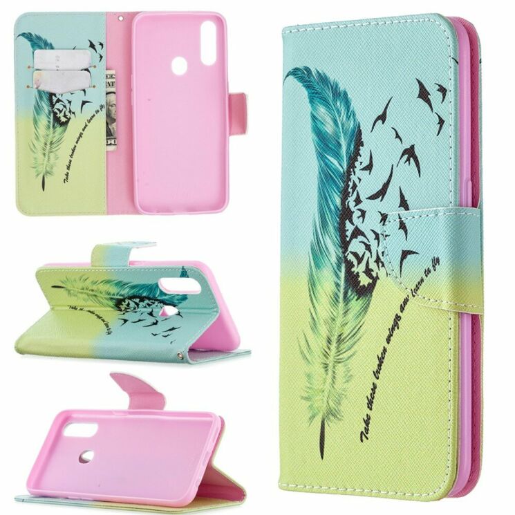 Чехол-книжка Deexe Color Wallet для OPPO A31 - Feather Pattern: фото 1 из 9