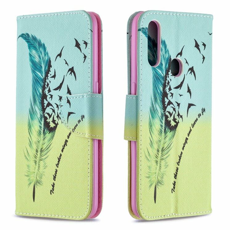 Чехол-книжка Deexe Color Wallet для OPPO A31 - Feather Pattern: фото 4 из 9