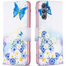 Чохол-книжка Deexe Color Wallet для Samsung Galaxy M34 (M346) - Butterfly and Flowers: фото 1 з 8