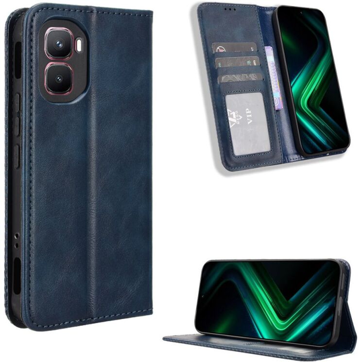 Чехол-книжка Deexe Retro Style для Infinix GT 50 Pro - Blue (422402L) Чехол-книжка Deexe Retro Style для Infinix GT 50 Pro - Blue: фото 2 из 19