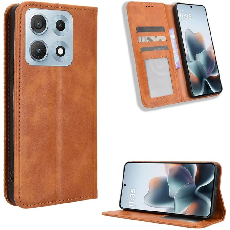 Чехол-книжка Deexe Retro Style для Motorola Edge 70 Max - Brown (435506Z) Чехол-книжка Deexe Retro Style для Motorola Edge 70 Max - Brown: фото 2 из 18