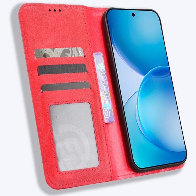 Чехол-книжка Deexe Retro Style для OPPO Reno 16 / 16 Pro - Red: фото 6 из 18