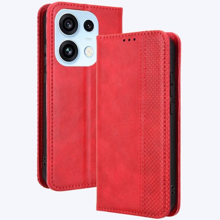 Чехол-книжка Deexe Retro Style для OPPO Reno 16 / 16 Pro - Red: фото 1 из 18