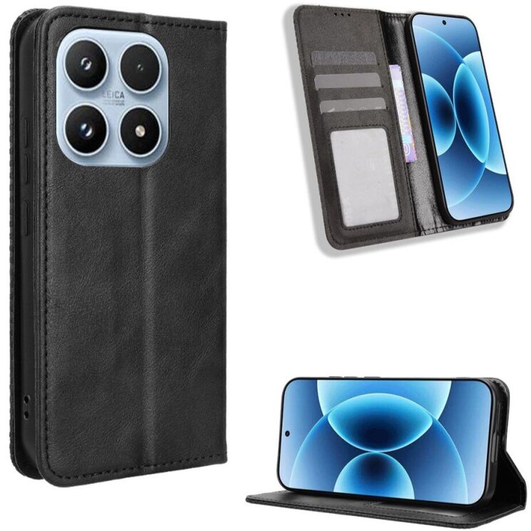 Чохол-книжка Deexe Retro Style для Xiaomi 17 - Black: фото 2 з 19