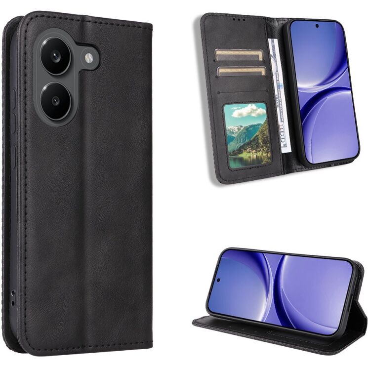 Чехол-книжка Deexe Retro Style для Xiaomi Poco X8 Pro - Black: фото 2 из 20