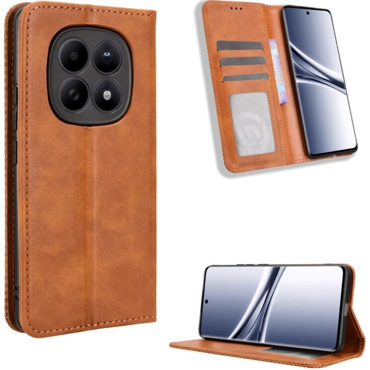 Чехол-книжка Deexe Retro Style для Xiaomi Redmi Note 15 (4G/5G) / Poco M8 5G - Brown: фото 2 из 8
