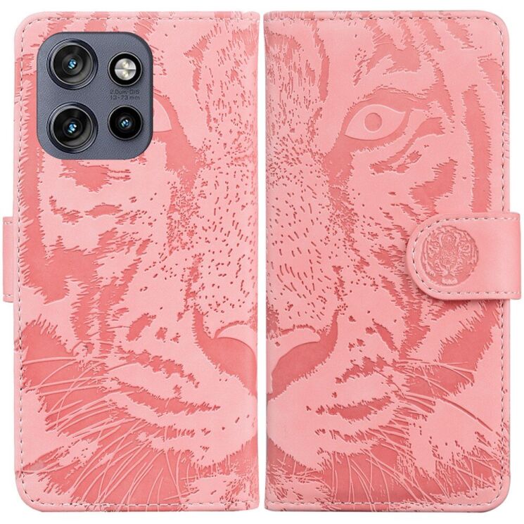 Чехол-книжка Deexe Tiger для Motorola Edge 50 Neo - Pink: фото 1 из 7