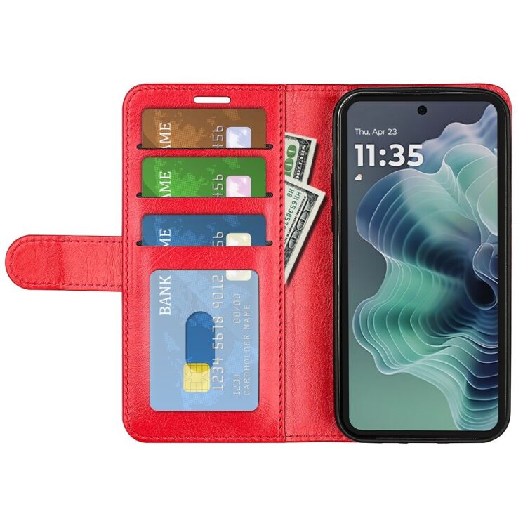 Чехол-книжка Deexe Wallet Style для Motorola Moto G35 - Red: фото 2 из 10