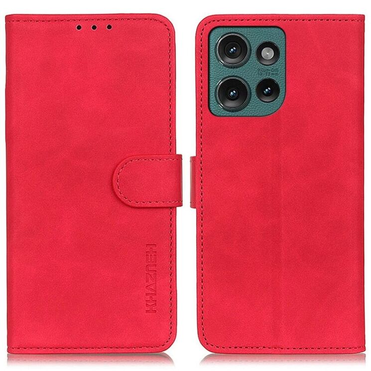 Чехол-книжка KHAZNEH Retro Wallet для Motorola Edge 50 Neo - Red: фото 1 из 8