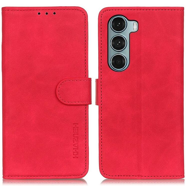 Чехол-книжка с застежкой KHAZNEH Retro Wallet для Motorola Moto G200 - Red: фото 1 из 8