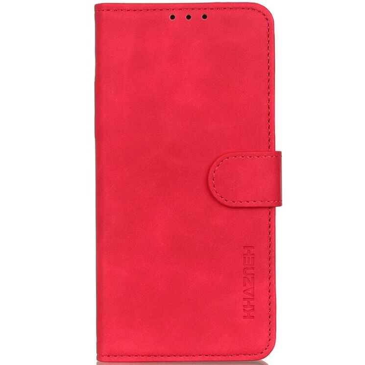 Чехол-книжка с застежкой KHAZNEH Retro Wallet для Motorola Moto G200 - Red: фото 2 из 8