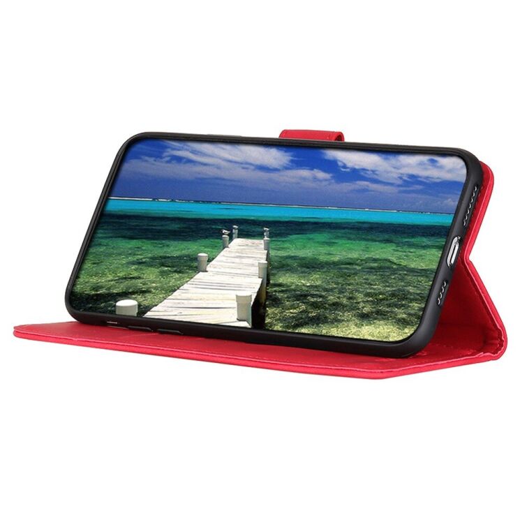 Чехол-книжка с застежкой KHAZNEH Retro Wallet для Motorola Moto G200 - Red: фото 4 из 8